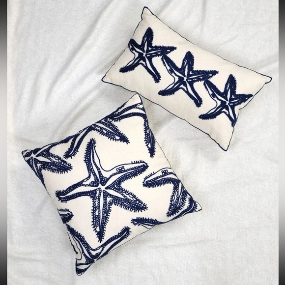 2pc Embroidered Starfish Cushion Covers (Case Only) - Picture 8 of 8